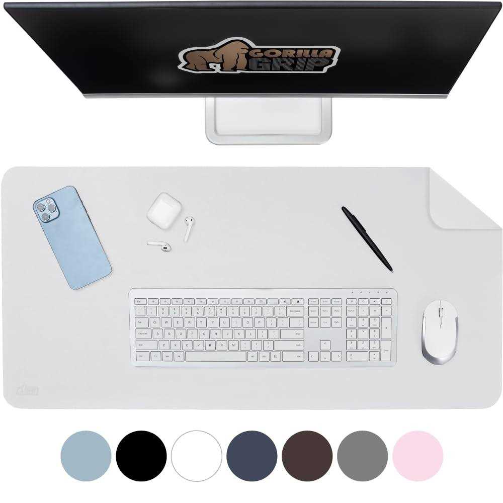 Gorilla Grip Desk Mat, Non Slip and Heat Resistant Mouse Pad Soft PU Leather Pads