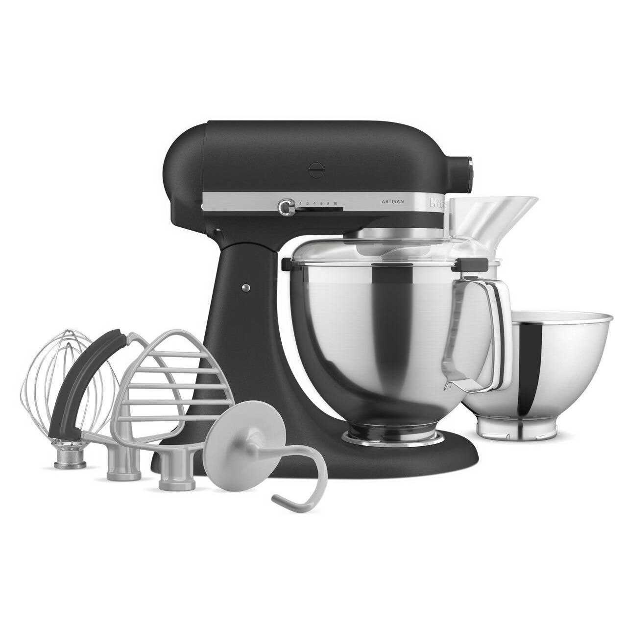 KitchenAid Artisan Series 5 Quart Tilt-Head Stand Mixer w/ Premium Accessory Pack KSM195PSBK