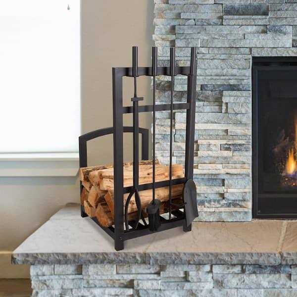 Fireplace Tool Set and Log Rack