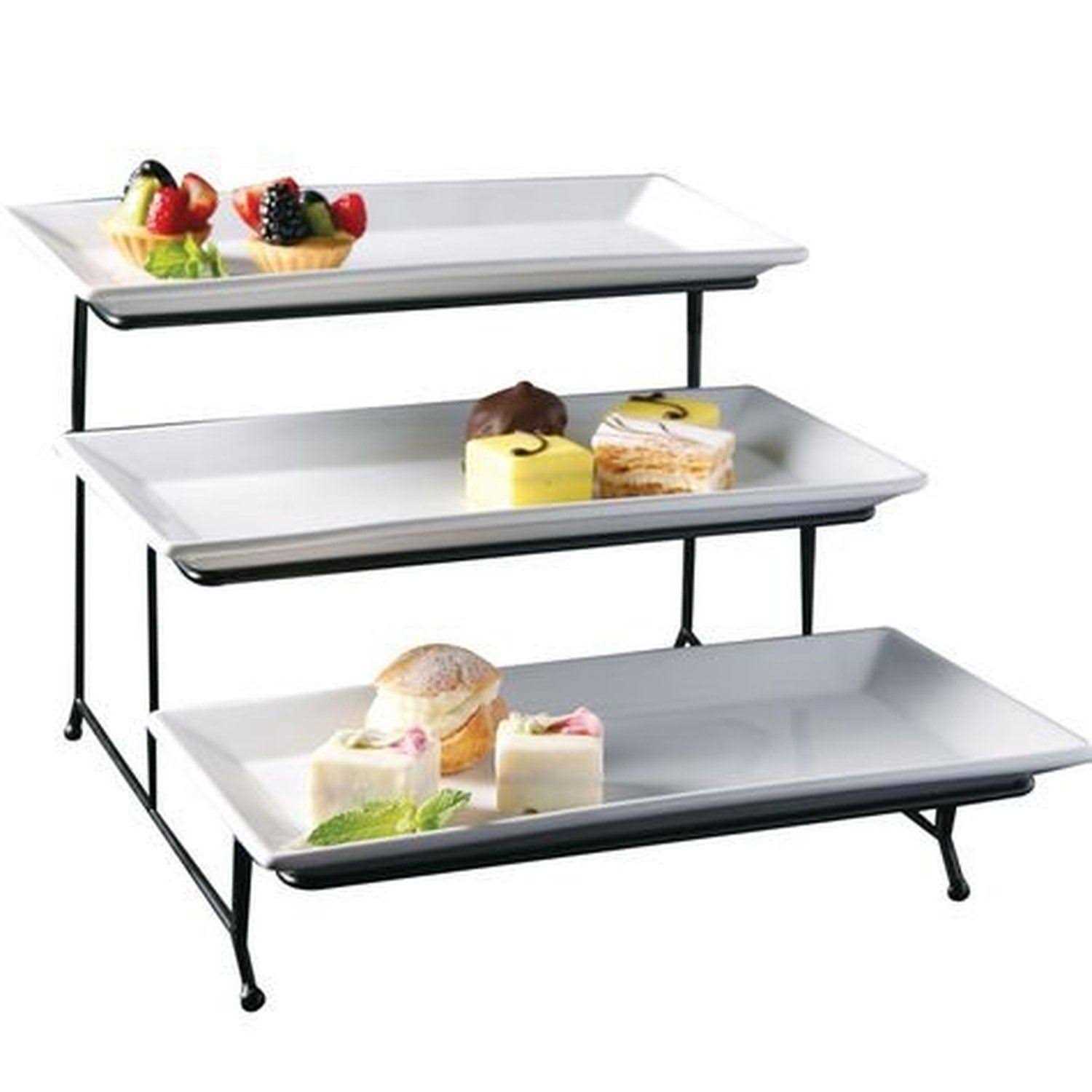 Gibson 3-Tier Plate Serving Set Gracious Dining