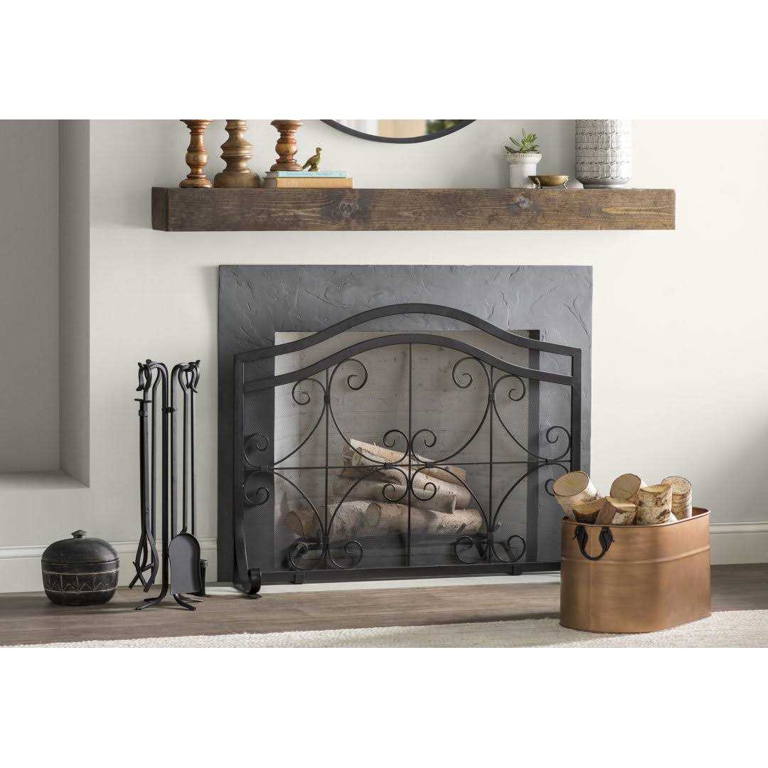 Plow & Hearth Crest Flat Guard Fireplace Screen