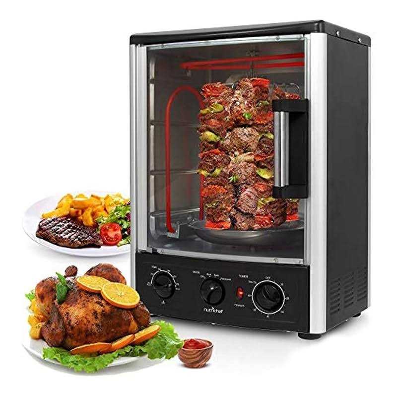 Nutrichef Upgraded Multi-Function Rotisserie Oven Vertical Countertop Oven with Bake