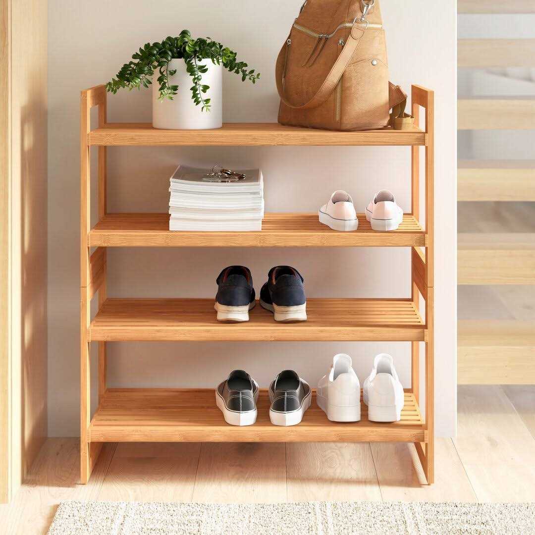 12 Pair Stackable Shoe Rack Dotted Line
