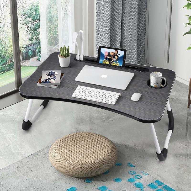 Slendor Laptop Desk Laptop Bed Stand Foldable Laptop Table Folding Breakfast Tray Portable Lap Standing Desk Reading and Writing Holder with Drawer