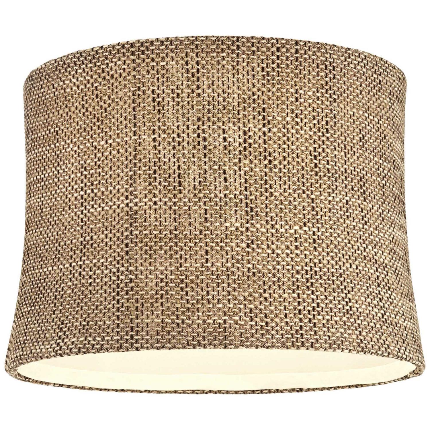 Springcrest Dortmund Charcoal Medium Drum Lamp Shade 13 Top x 14 Bottom x 10 High Replacement with Harp and Finial