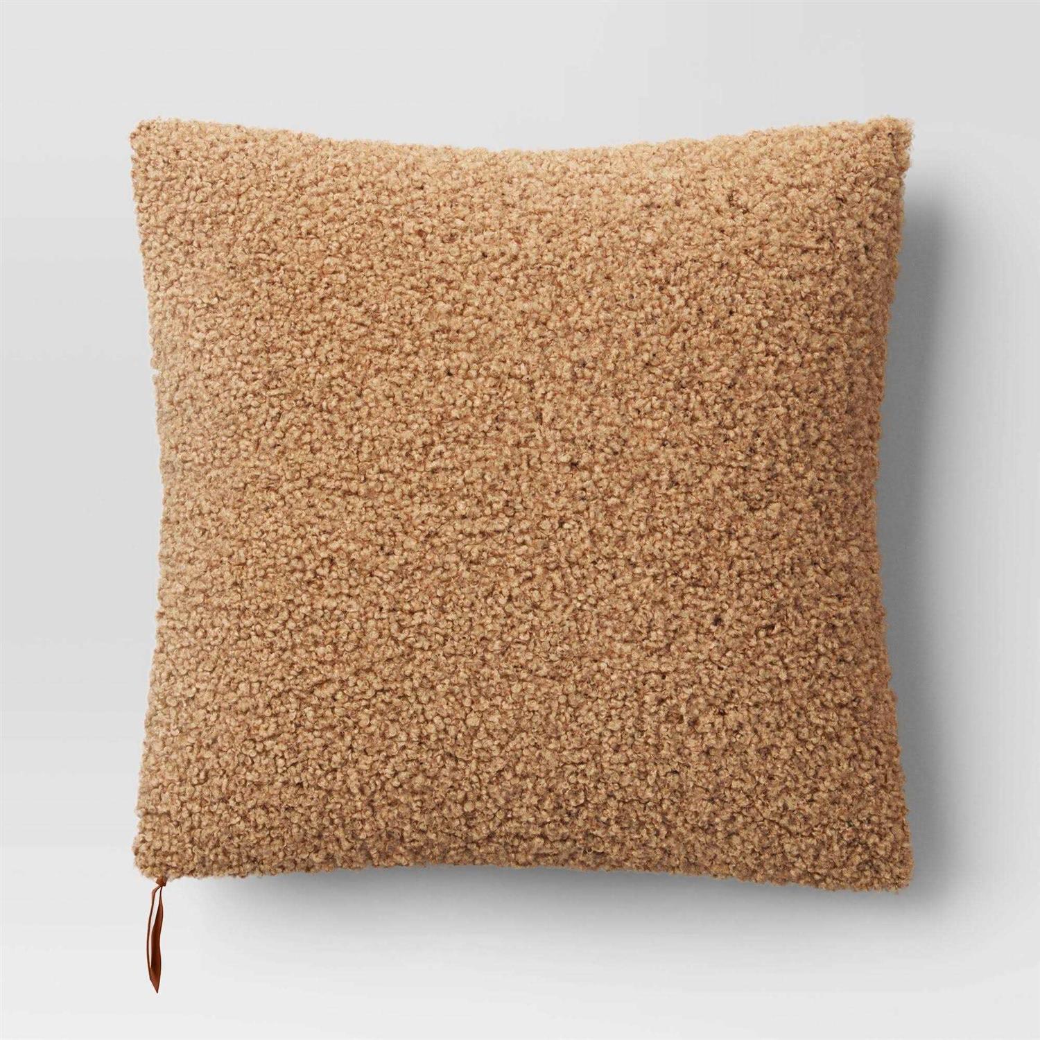 Threshold Oversized Teddy Boucle Toss Square Throw Pillow