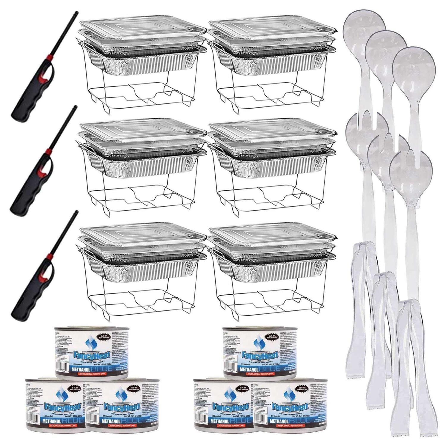 42-Pc Chafing Dish Buffet Set Includes Chafing Fuel