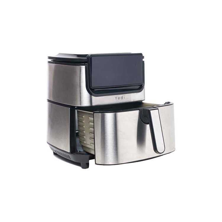 Yedi Evolution Air Fryer, 6.8 Quart, Stainless Steel, Ceramic Cooking Basket, with Deluxe Accessory Kit and Recipe Book