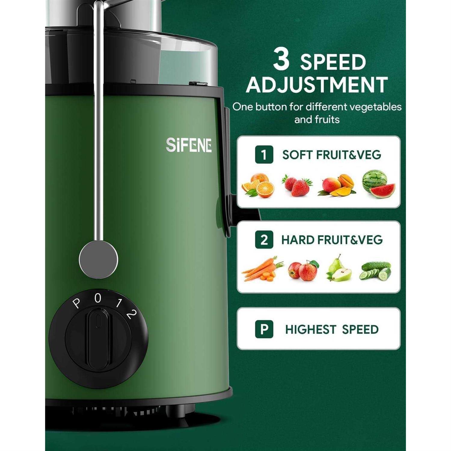 Juicer SiFENE 500w Big Mouth Centrifugal Juicer, Juice Vegetable and Fruit 3-Speed