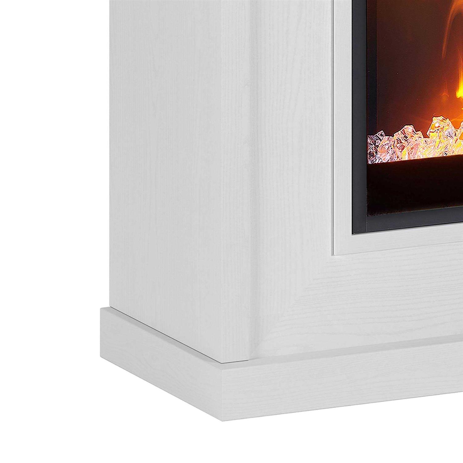 Henn&Hart Santos 30 Wide Mantel Fireplace with Crystal Fireplace Insert