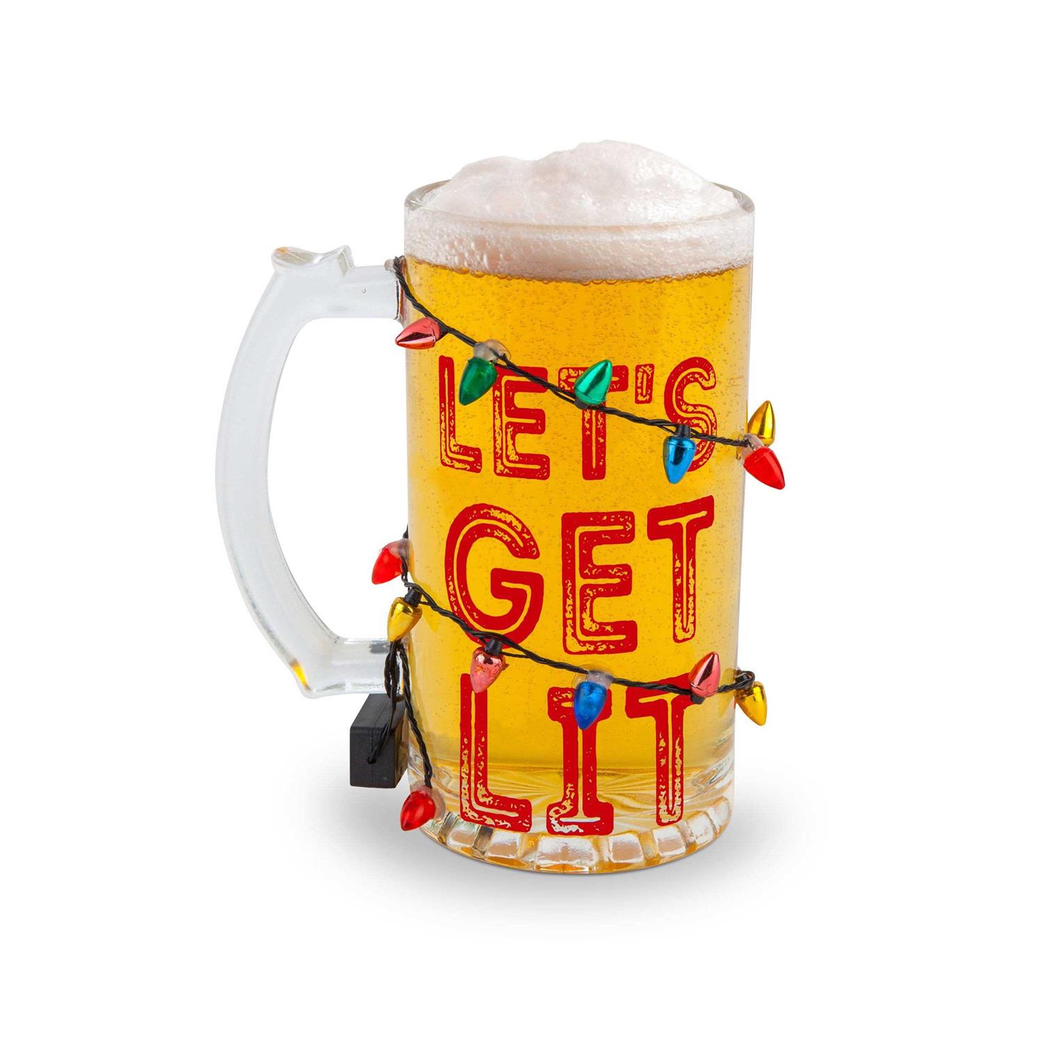 Bigmouth Inc. Get Lit LED Holiday Beer Glass