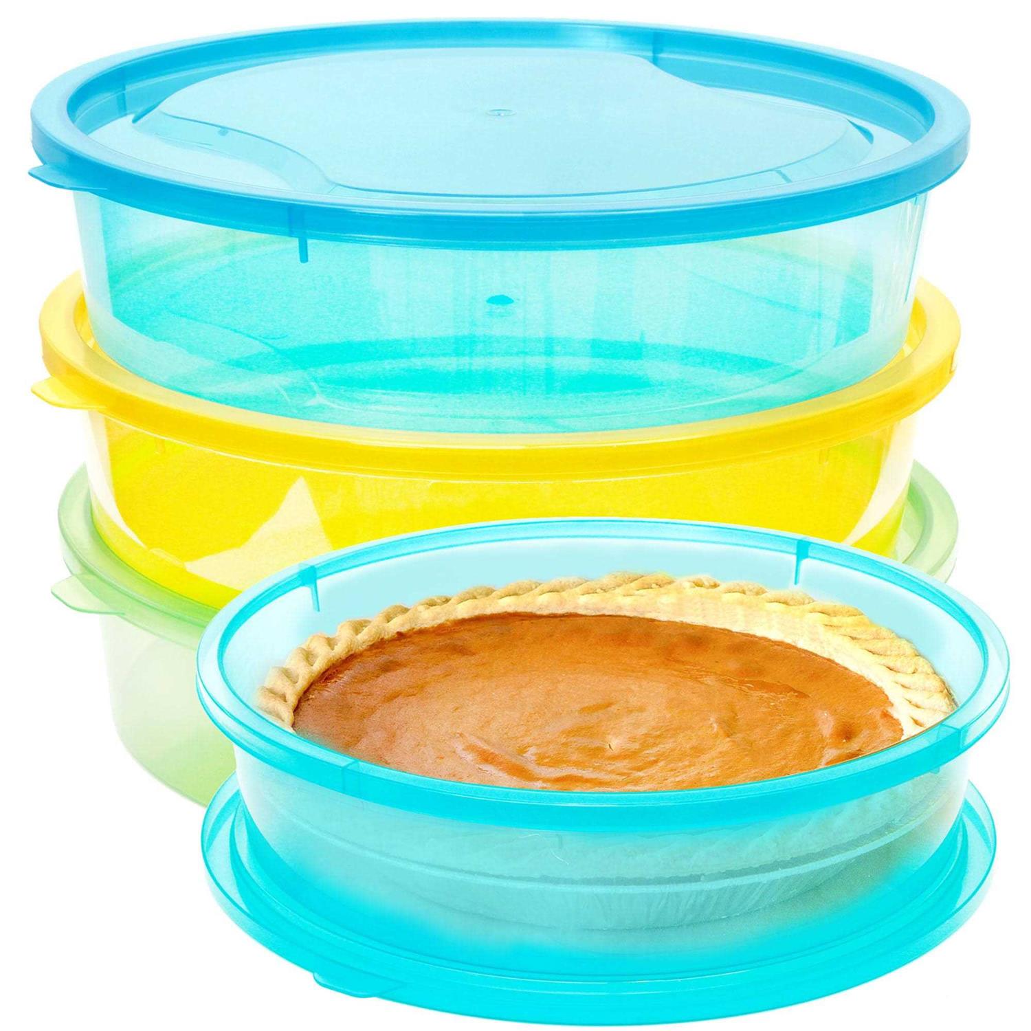 Youngever 3 Pack Pie Containers Plastic Food Storage Containers