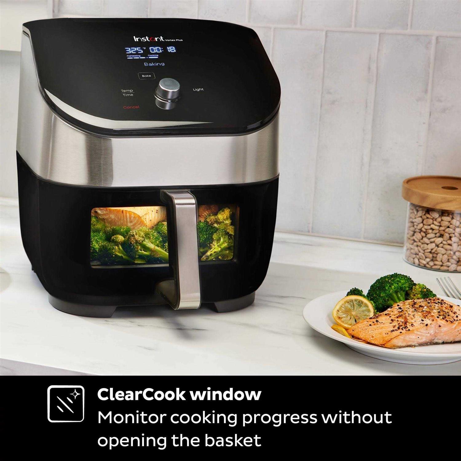 Instant Vortex Plus 6-quart Stainless Steel Air Fryer with ClearCook and OdorErase