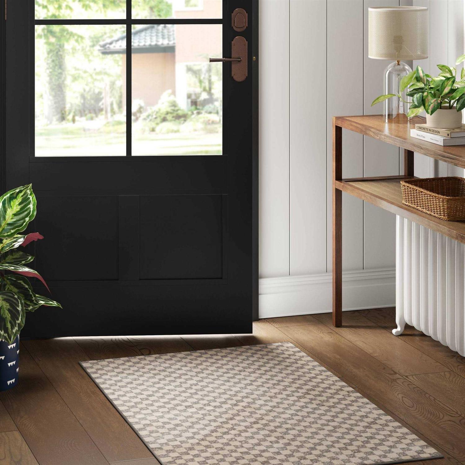 Threshold 2’6×4′ Checkerboard Plush Accent Rug