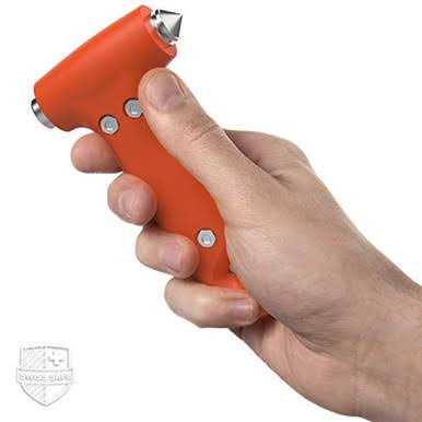 Swiss Safe 5-in-1 Car Safety Hammer, Emergency Escape Tool with Car Window Breaker and Seatbelt Cutter