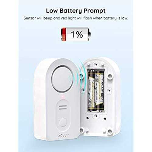 Govee Water Detectors 100dB Adjustable Audio Alarm Sensor, Sensitive Leak and Drip Alert