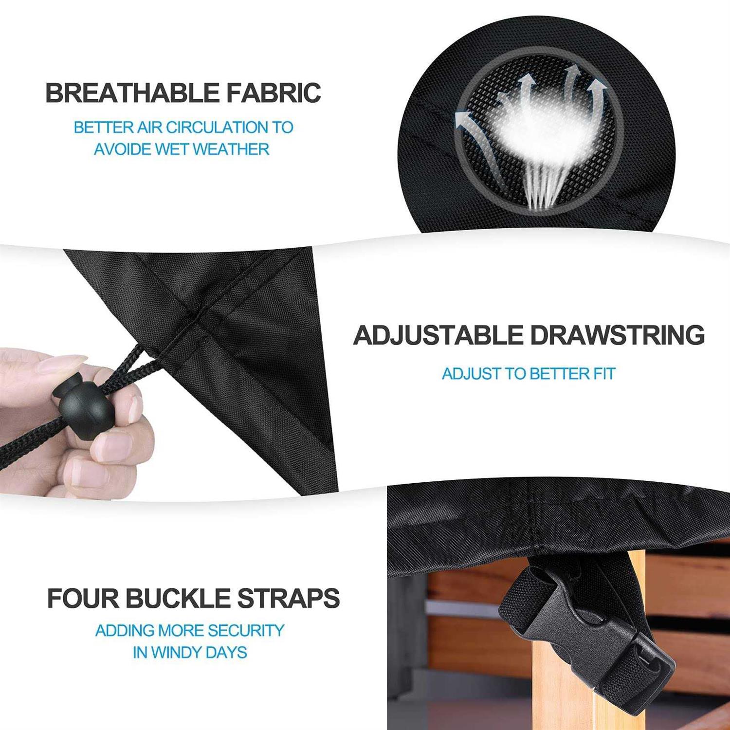 Fire Pit Cover Square Waterproof 21.6L x 21.6W x 35.4H Durable Gas Outdoor Firepit Cover