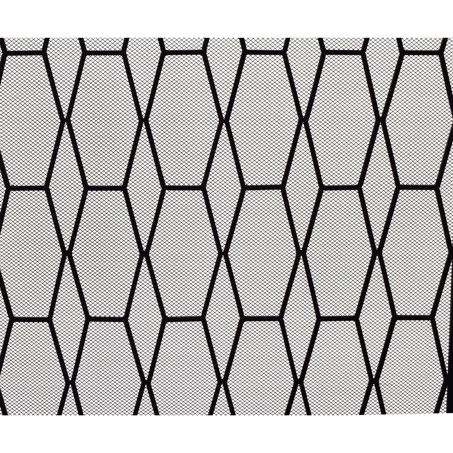 Litton Lane Black Metal Geometric Foldable Mesh Netting 3 Panel Fireplace Screen