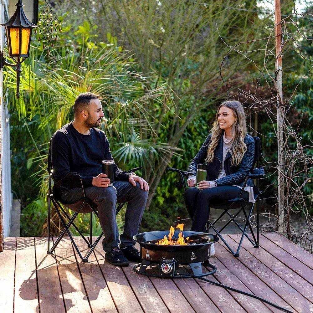 Outland Living Okanagan 24 in. Portable Outdoor Steel Propane Gas Fire Pit with Soft Cover