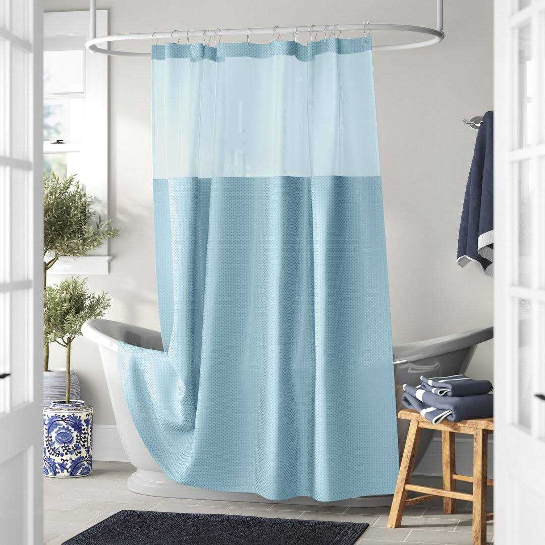 Docia Solid Color Single Shower Curtain Three Posts