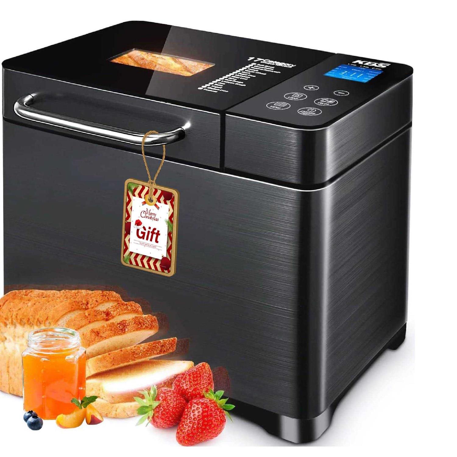 KBS 17-in-1 Bread Maker-Dual Heaters 710W Machine Stainless Steel with Gluten-Free