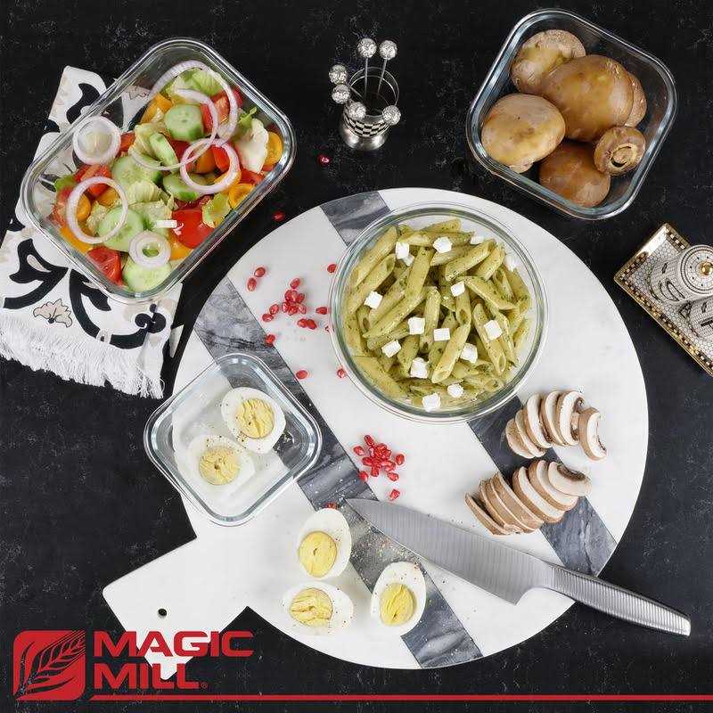 Magic Mill Glass Storage Containers with Lids Set Ultimate 24pc Set with BPA-Free Airtight Locking Lids for Lunch