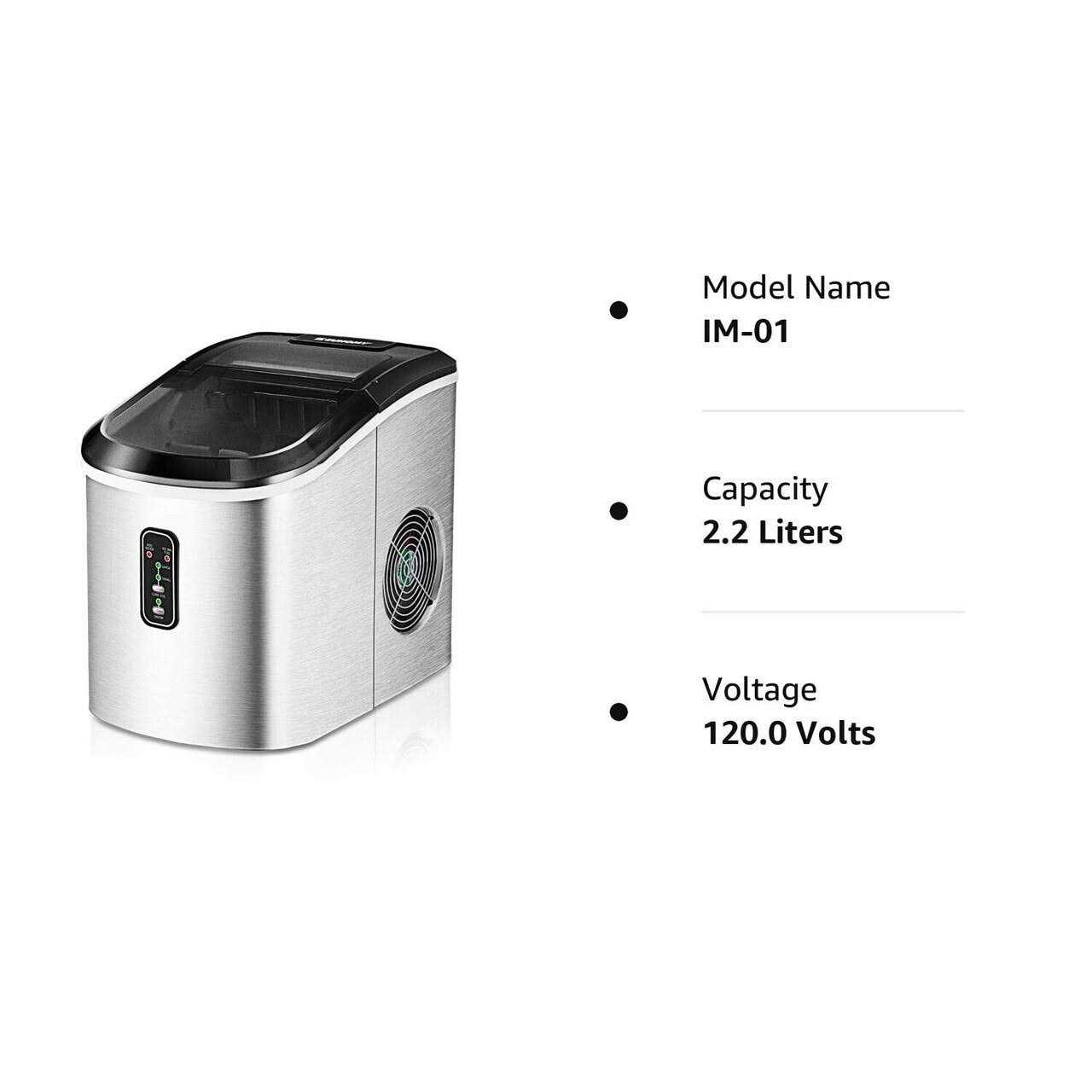 Euhomy Ice Maker Machine Countertop 26 lbs in 24 Hours 9 Cubes Ready Mins