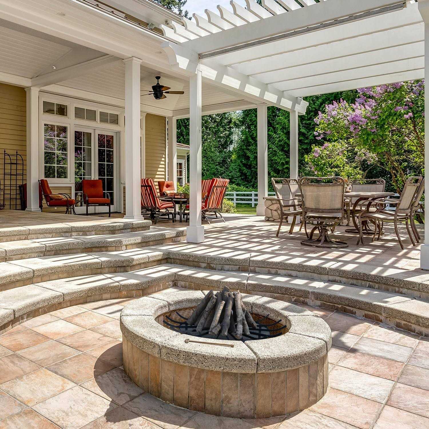 Aoodor Outdoor Fire Pit Grate Log Round Kindling Tools Round Tongs