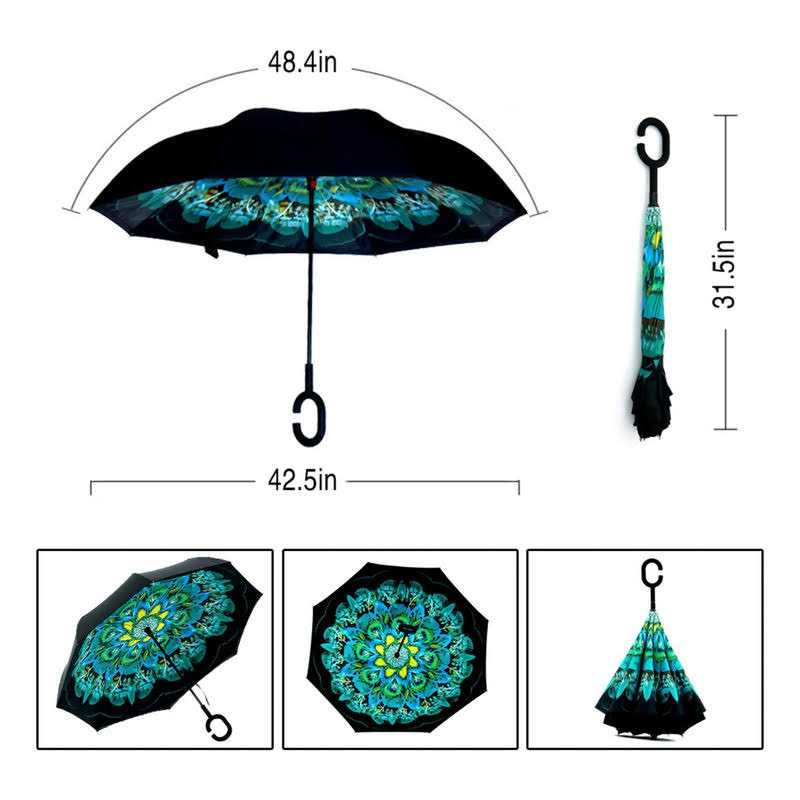 Mrtlloa Windproof Inverted Reverse Umbrella with Uv Protection