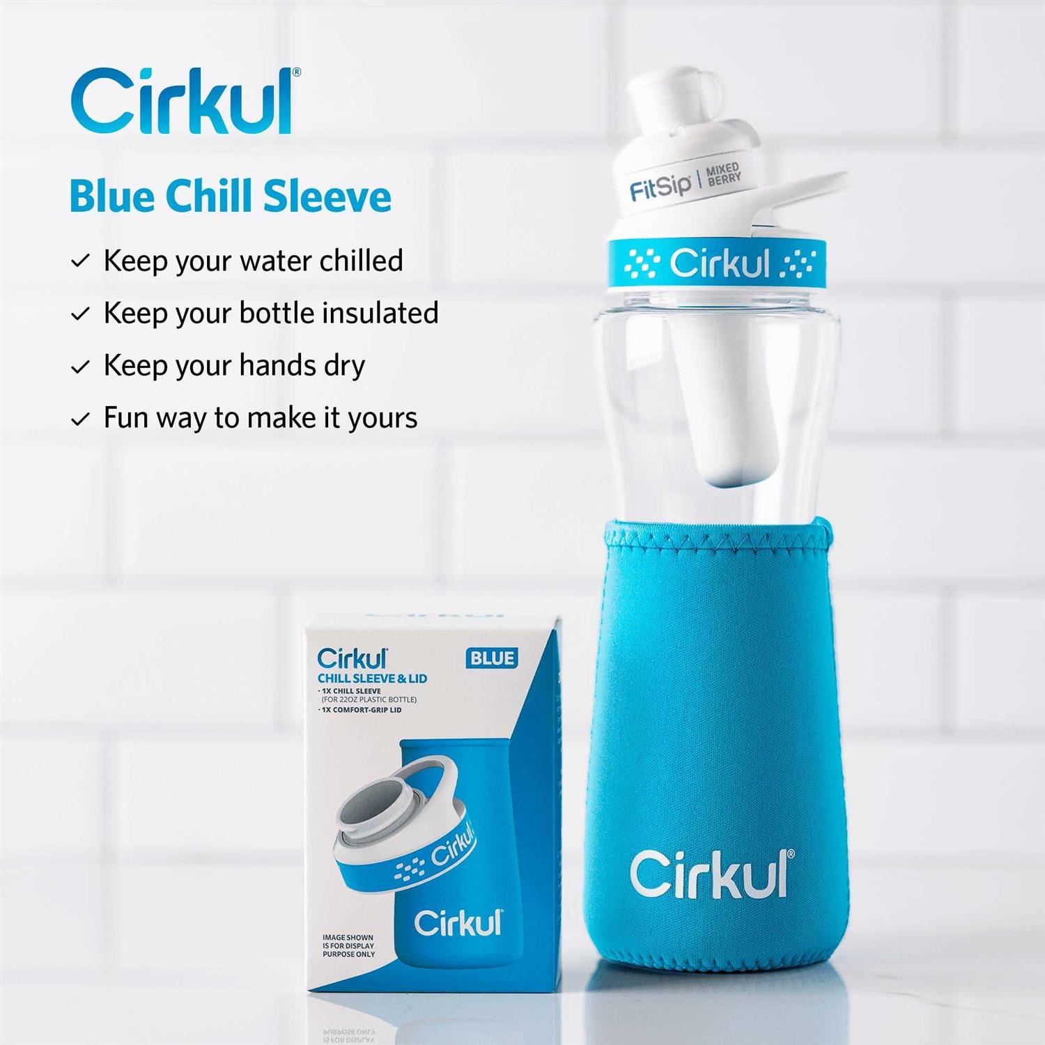 Cirkul Bottle Chill Sleeve & Comfort-Grip Lid
