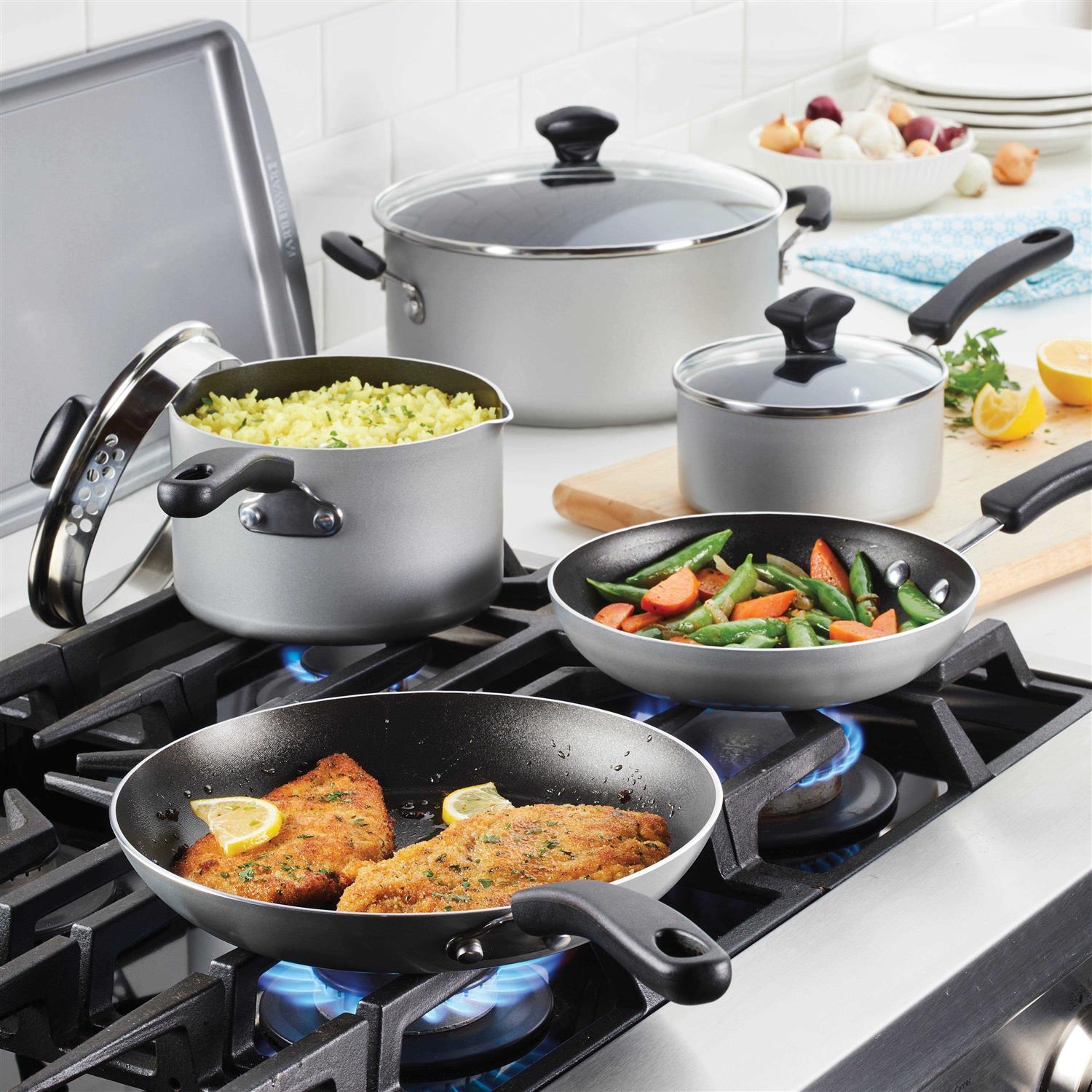 Farberware Cookstart Aluminum DiamondMax Nonstick Skillet Set