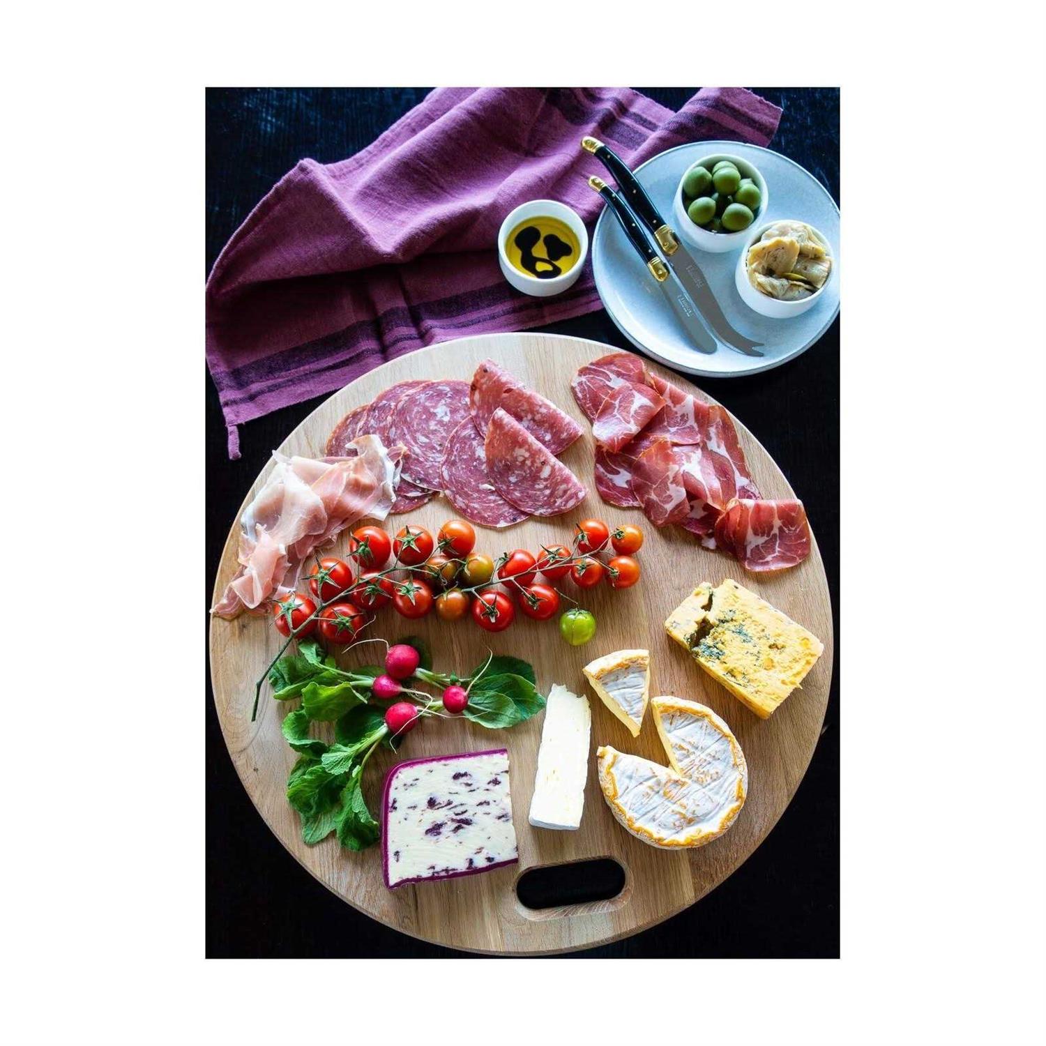 LUX American Oak Wood Diameter 19 inches Oversized Charcuterie Board