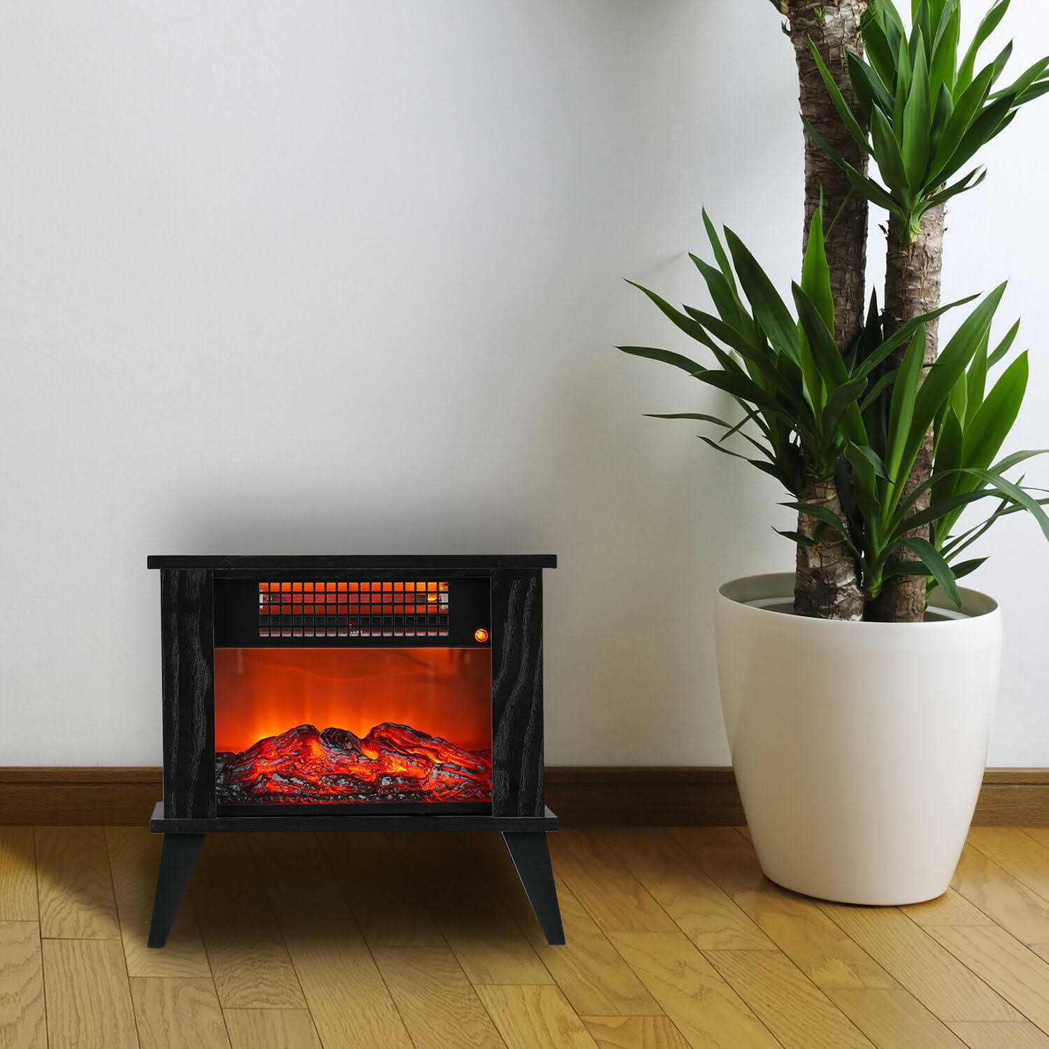 Lifesmart 1000W Tabletop Infrared Fireplace Space Heater with Flame Effect FEJ16C