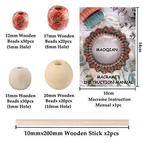 120pcs Macrame Kits for Beginners 3mm x 220yards Natural Cotton Macrame Cord Wall Hanging Kit