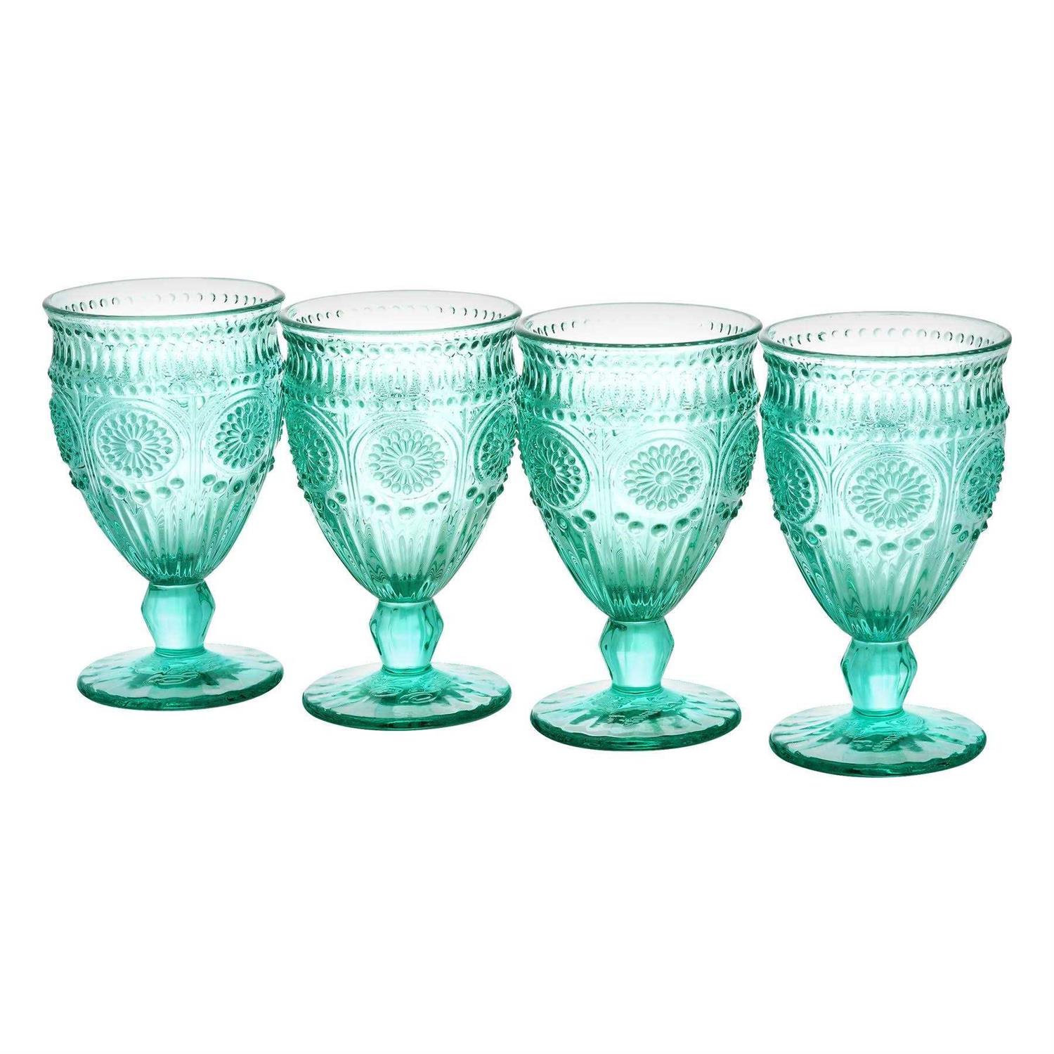 The Pioneer Woman Adeline 12-Ounce Footed Glass Goblets
