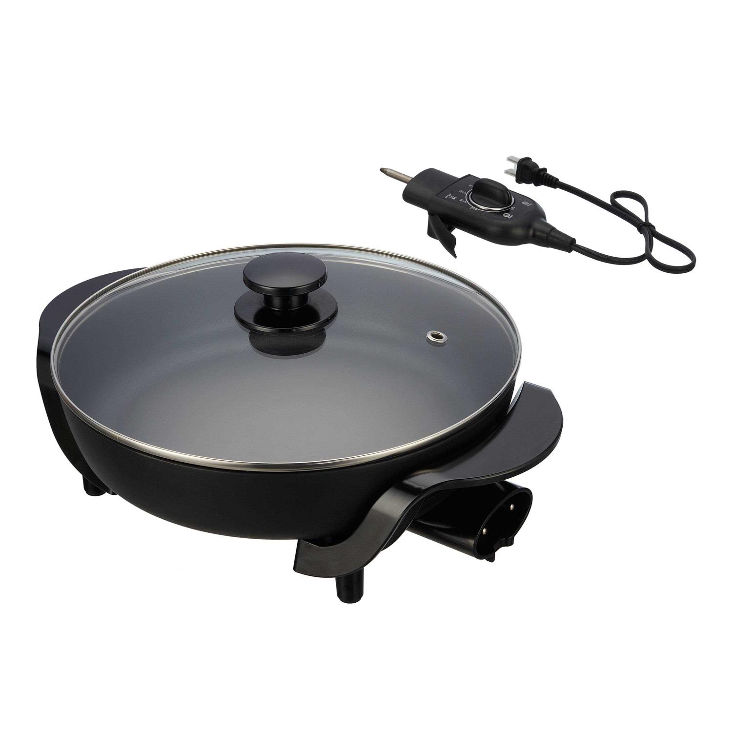 Mainstays Round Nonstick Electric Skillet with Glass Cover