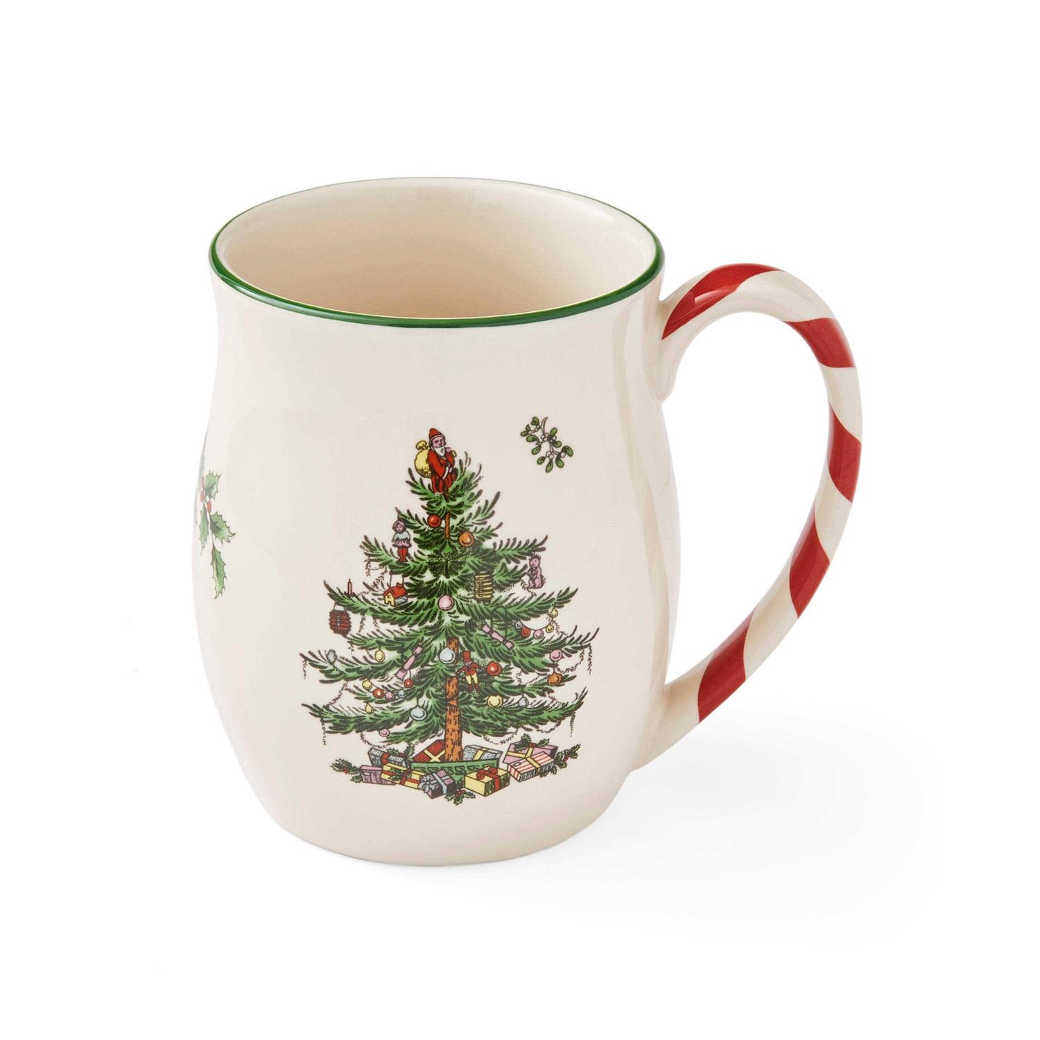 Spode Christmas Tree Mug with Peppermint Handles