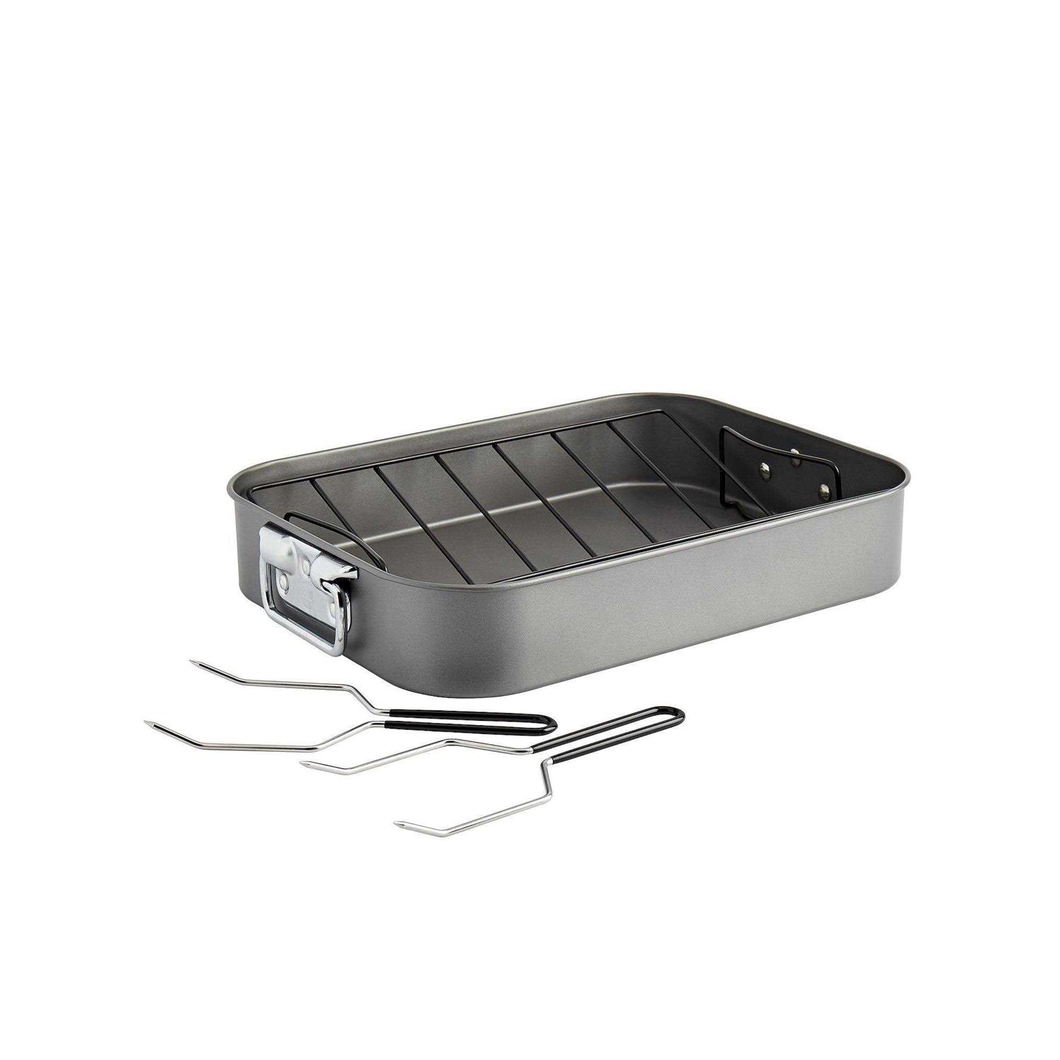 Food Network 16-in. Roasting Pan with Rack & Lifters