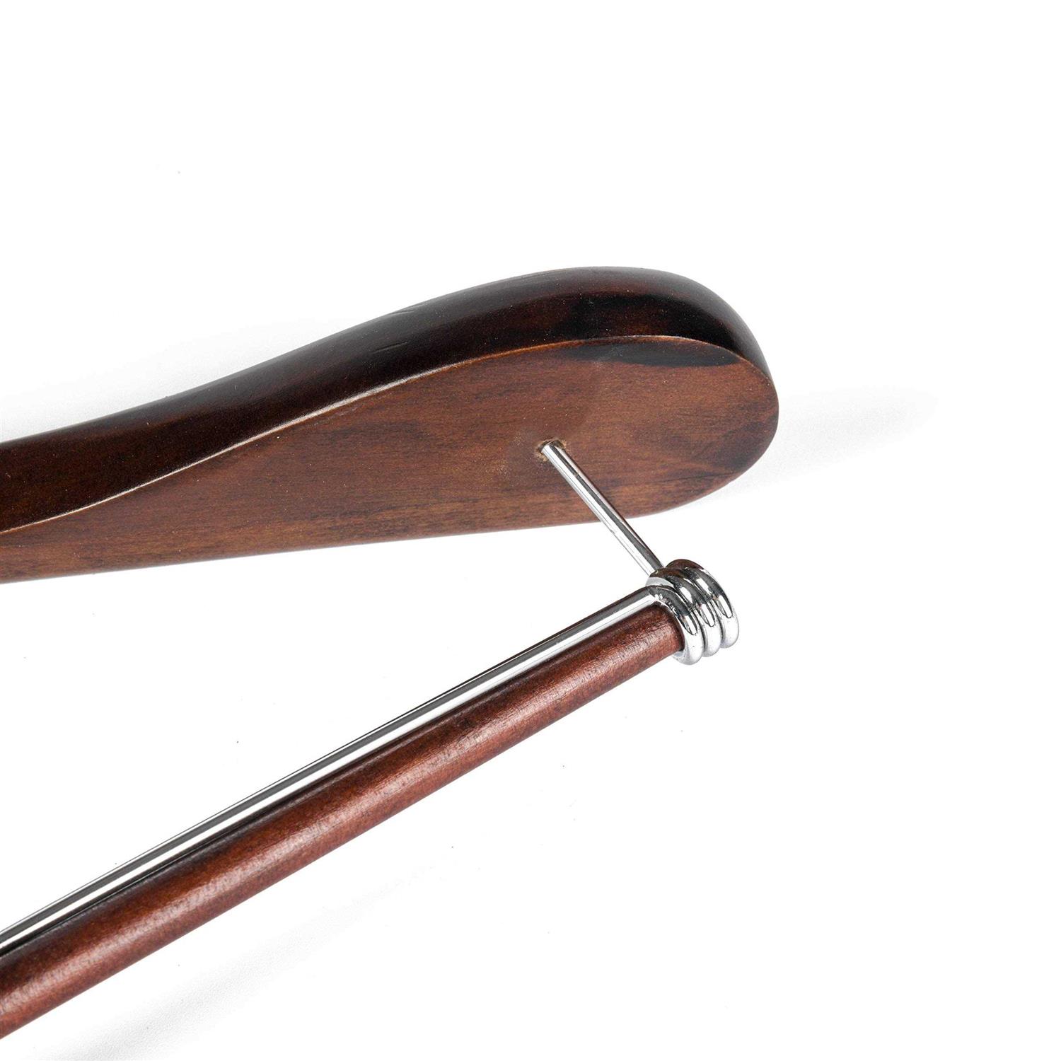 Quality Hangers Quality Luxury Wooden Suit Hangers Wide Wood Hanger for Coats and Pants with Locking Bar
