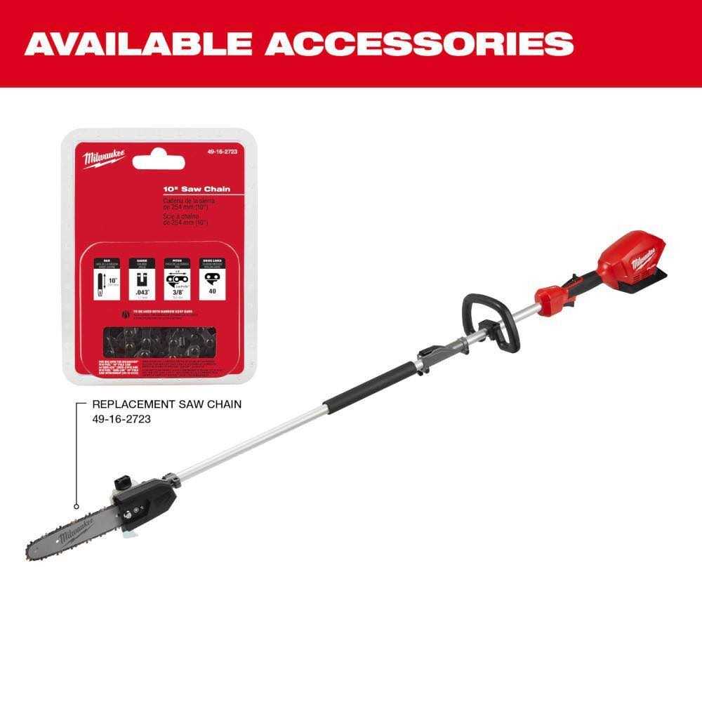 Milwaukee M18 FUEL 10 in. 18V Lithium-Ion Brushless Electric Cordless Pole Saw with Attachment Capability with 10 in. Saw Chain