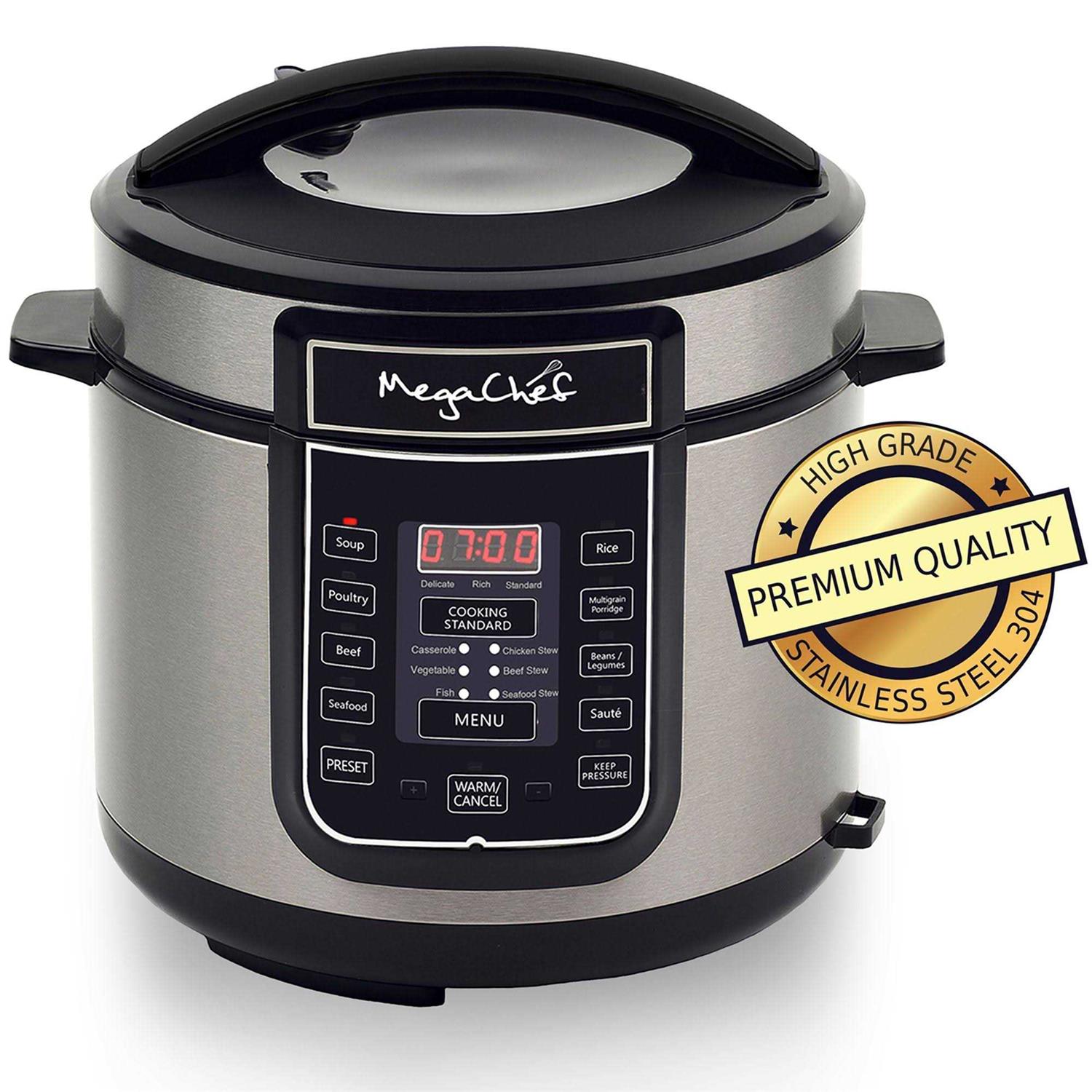 Megachef 6 Quart Digital Pressure Cooker with 14 Pre-set