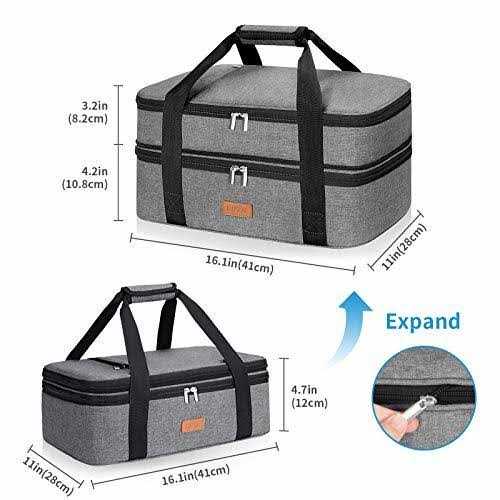 Lhzk Double Decker Insulated Casserole Carrier for Hot or Cold Food