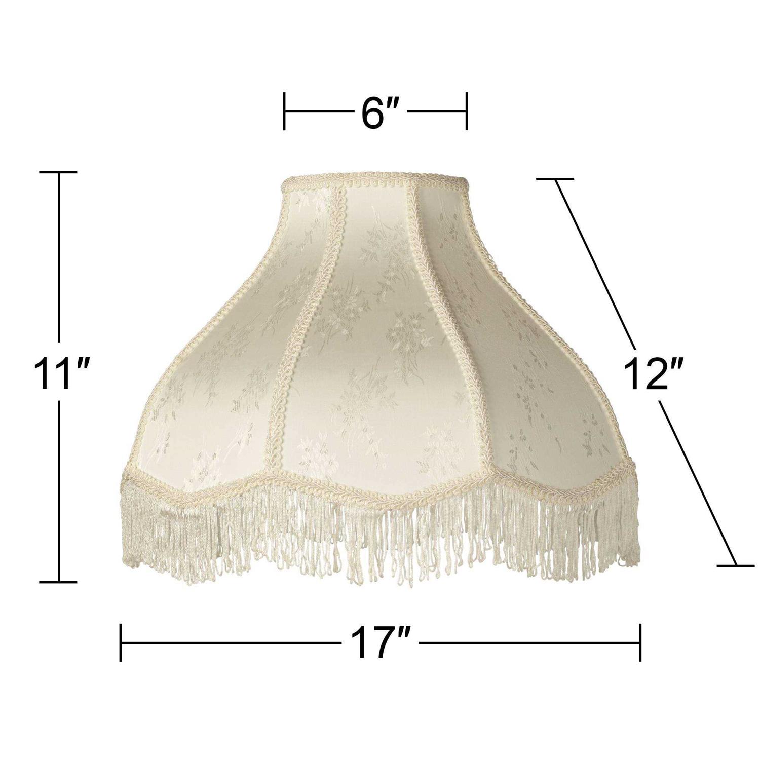 Springcrest Set of 2 Scallop Dome Lamp Shades Cream Large 6 Top x 17 Bottom x 11 High Spider Replacement Harp and Finial Fitting