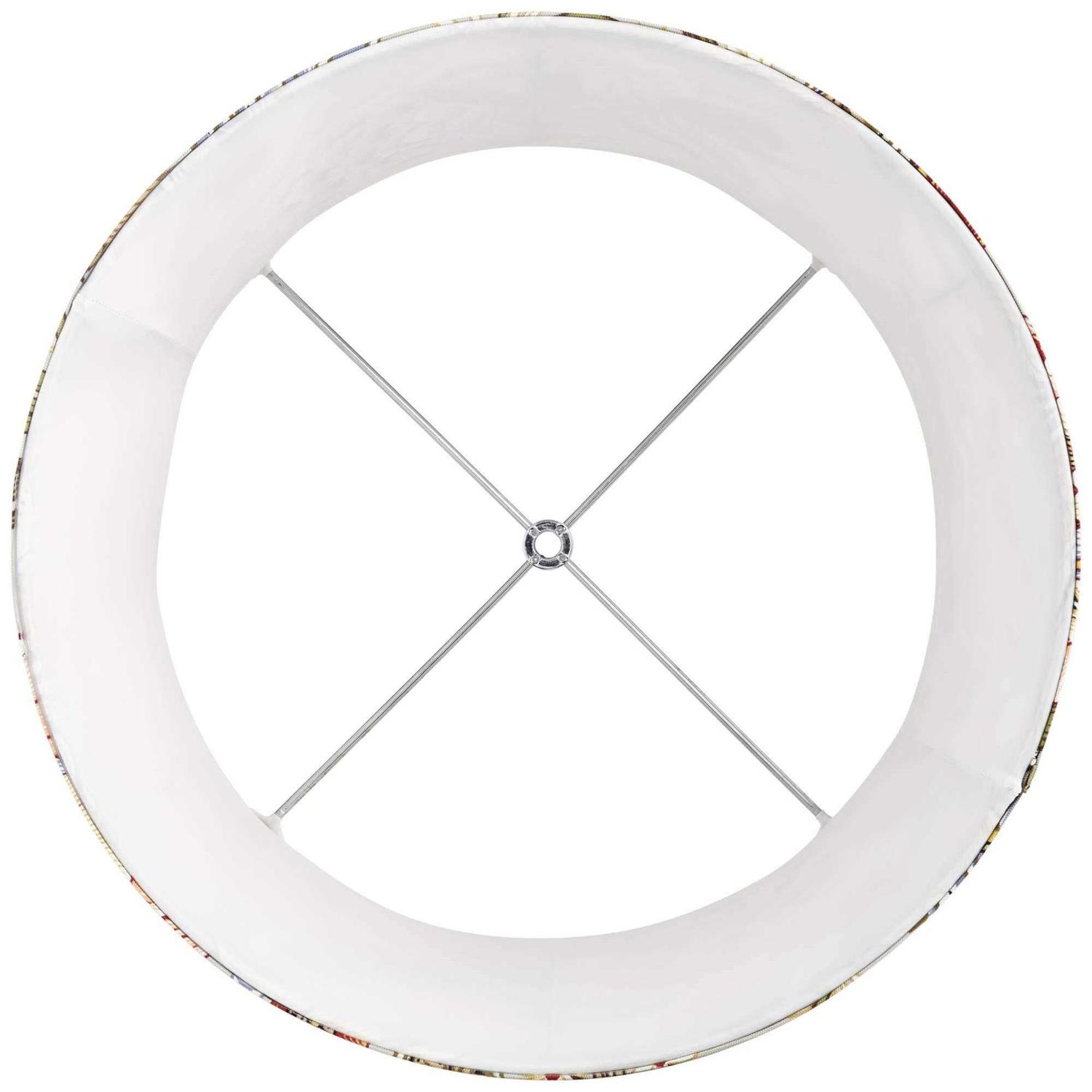 Springcrest Set of 2 Drum Print Lamp Shades Flower Medium 14 Top x 16 Bottom x 11.5 High Spider with Replacement Harp and Finial