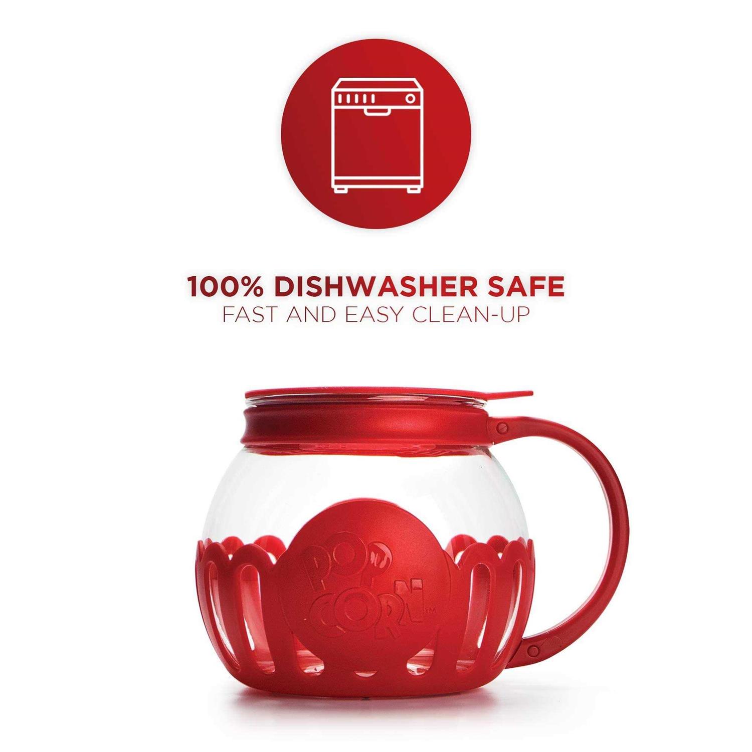 Ecolution Microwave Micro-Pop Popcorn Popper Glass 3-in-1 Lid