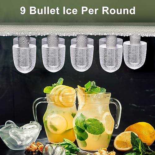 Ice Makers Countertop,Protable Ice Maker Machine with Ice Scoop and Ice Basket,26lbs/24H,9 Bullet Cubes Ready in 8 Mins,for Home/Kitchen/Camping/RV