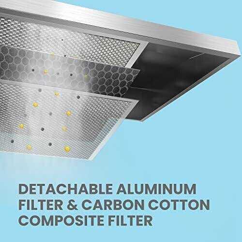 Comfee F13 Range Hood 30 inch Ducted Ductless Vent Hood Durable Stainless Steel Kitchen Hood for Under Cabinet with 2 Reusable Filter