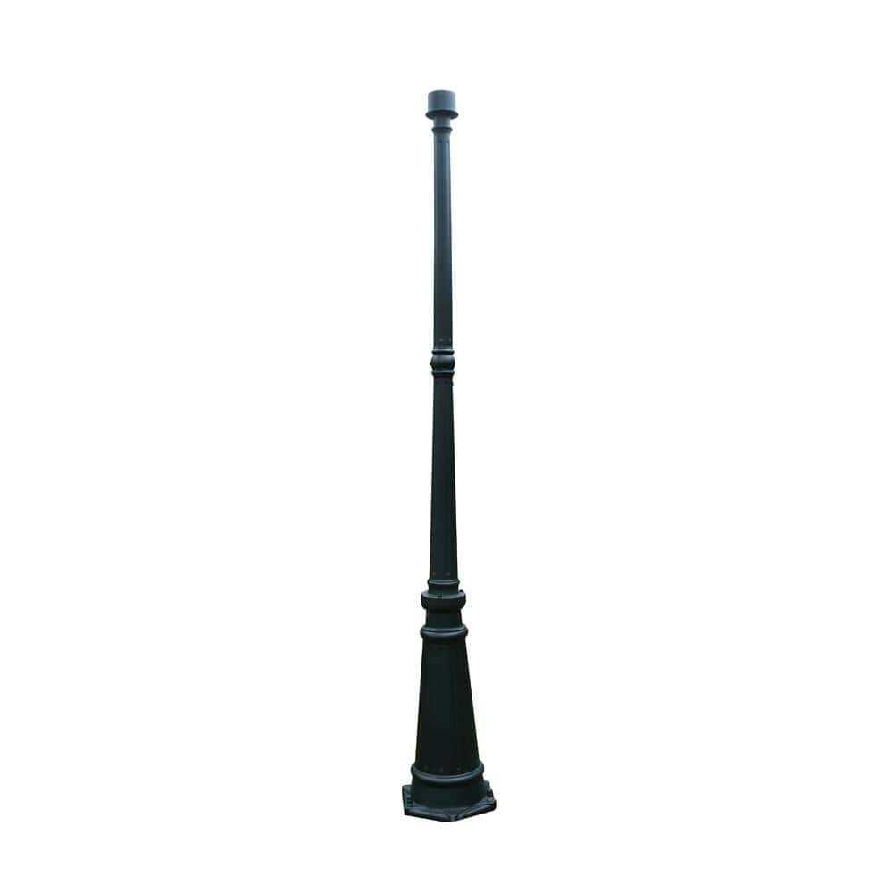 LUTEC 72 in. Black Outdoor Aluminum Lamp Post 9700270012