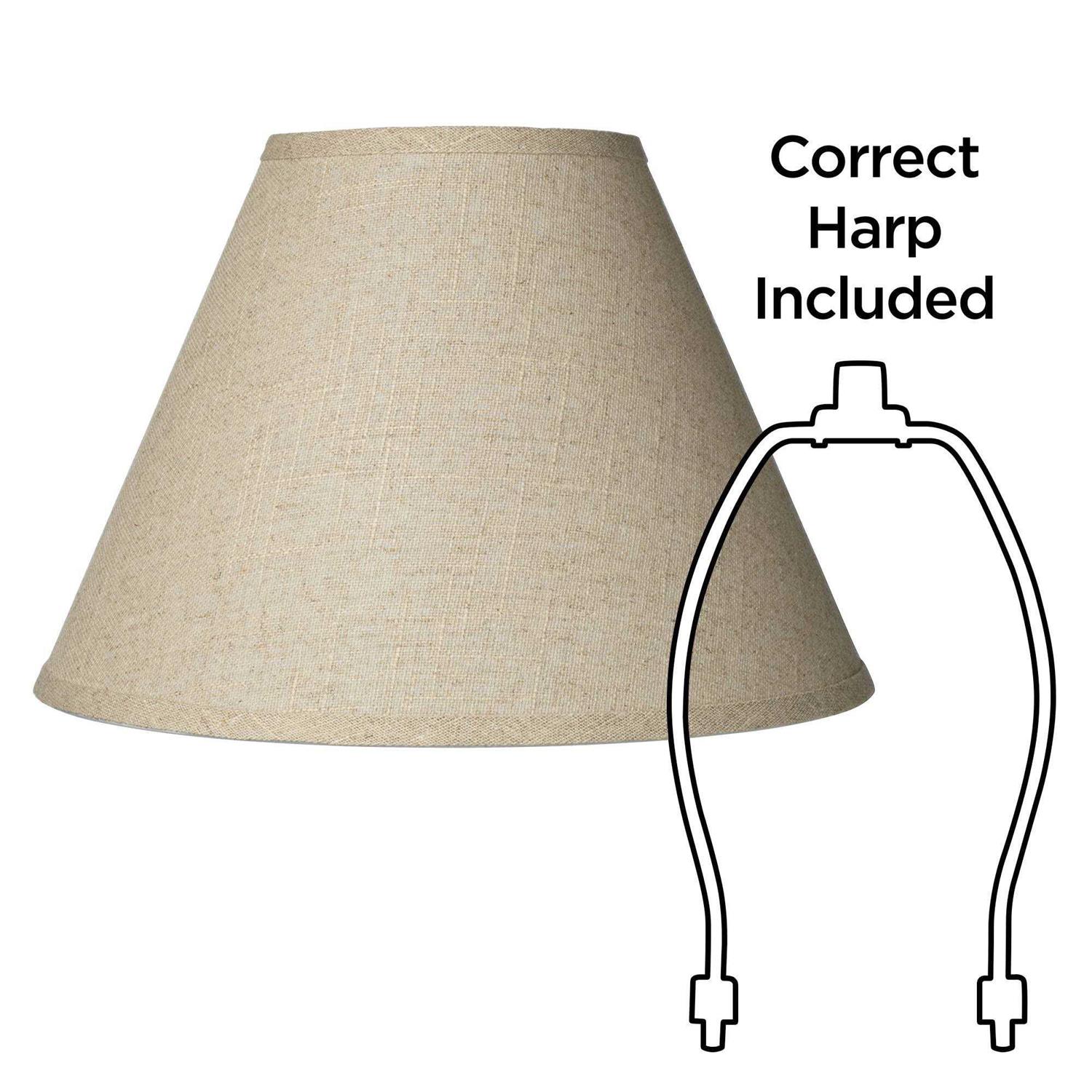 Springcrest Set of 2 Empire Lamp Shades Fine Burlap Top x Bottom x Spider Replacement Harp Finial Fitting