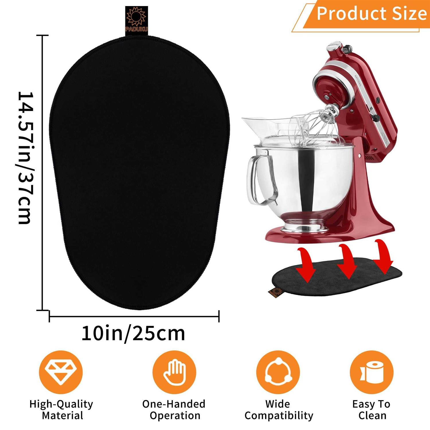 PADUKU Sliding Mat for Kitchenaid Mixer with 2 Kitchen Accessories Mover Slider Mat Pad Stand Mixer